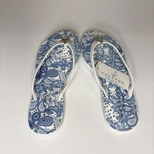 Calypso‎ St Barth Mariner Flip Flops Sandals, with rhinestone star, size 7. NWT